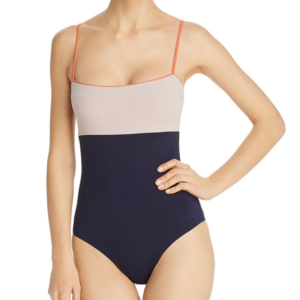 Tavik Scarlett One Piece Swimsuit Matte Geo Clay Evening Blue Size Small